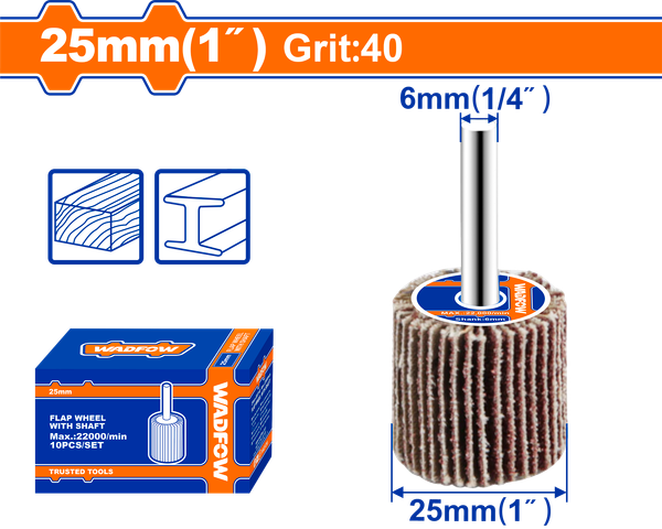 Nhám Xếp Trụ 25x6mm 40# WADFOW WYW2501