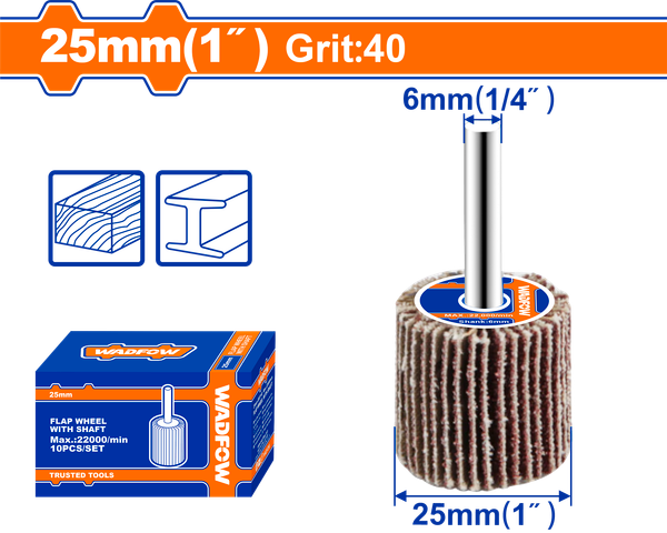 Nhám Xếp Trụ 25x6mm 80# WADFOW WYW2503