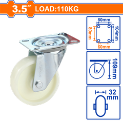 Bánh Xe Đẩy Nhựa PP Xoay 3.5