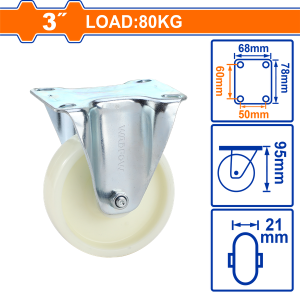 Bánh Xe Đẩy Nhựa PP Cố Định 3