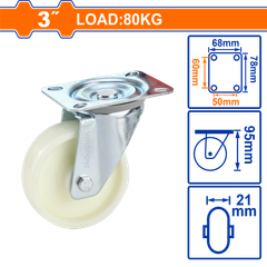 Bánh Xe Đẩy Nhựa PP Xoay 3