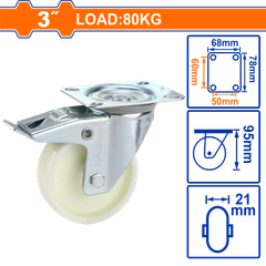 Bánh Xe Đẩy Nhựa PP Xoay 3