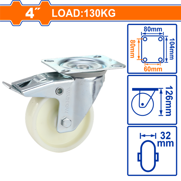 Bánh Xe Đẩy Nhựa PP Xoay 4