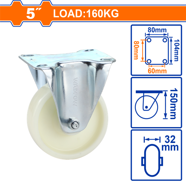 Bánh Xe Đẩy Nhựa PP Cố Định 5