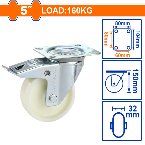 Bánh Xe Đẩy Nhựa PP Xoay 5