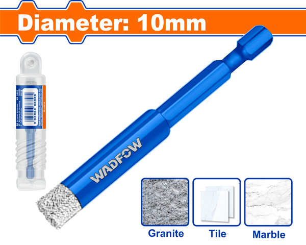 Mũi Khoan Rút Lõi Đầu Kim Cương 10mm WADFOW WKJ5K10