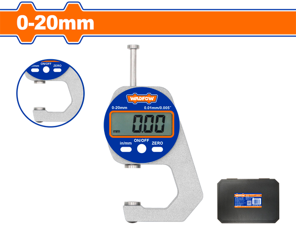 0-20mm Máy đo độ dày điện tử (đầu phẳng) Wadfow WDTG1P01