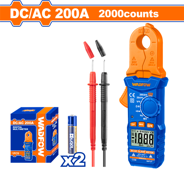 Đồng hồ kẹp DC/AC 200A 2000 số đếm WADFOW WDM65015