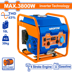 Máy phát điện chạy xăng biến tần 3.8KW Wadfow WGEAB06