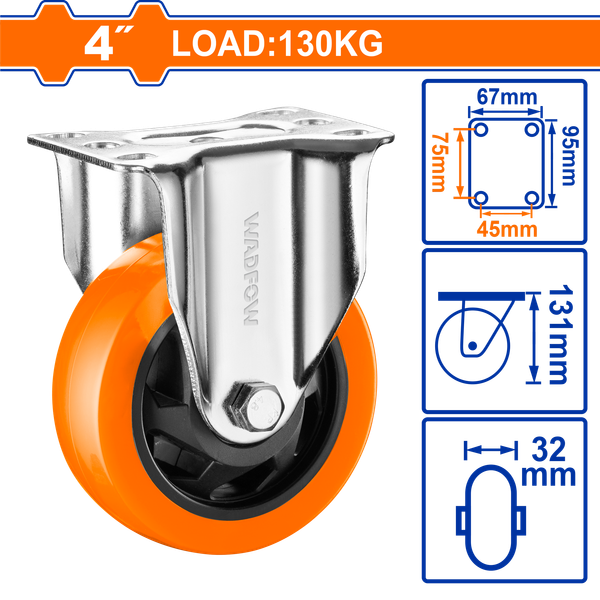 Bánh xe đẩy cố định 4inch Wadfow WJL2341