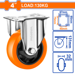 Bánh xe đẩy cố định 4inch Wadfow WJL2341