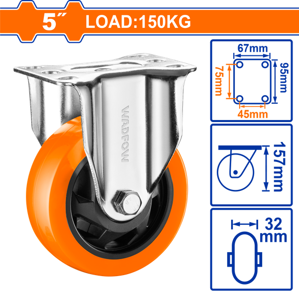 Bánh xe đẩy cố định 5inch Wadfow WJL2351