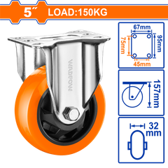 Bánh xe đẩy cố định 5inch Wadfow WJL2351