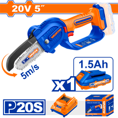 Máy cưa xích dùng pin 20V Wadfow WCLP552 (Kèm 1 Pin 1.5Ah & Sạc)