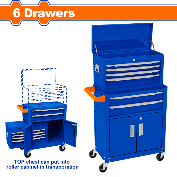 Tủ xe đẩy đựng đồ nghề 6 ngăn Wadfow WCS4A08