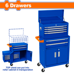 Tủ xe đẩy đựng đồ nghề 6 ngăn Wadfow WCS4A08