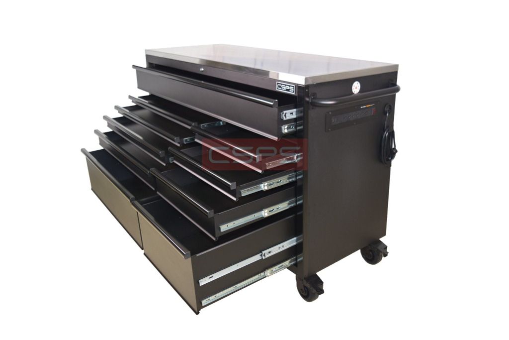Tủ dụng cụ CSPS 155cm - 10 hộc kéo màu đen VNTC15510BB1M