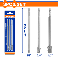 Bộ 3 đầu chuyển đổi đầu tuýp đuôi lục giác Wadfow WSV4K03