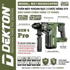 2.8J Máy khoan đục 3 chức năng DEKTON M21-RH2603XPRO