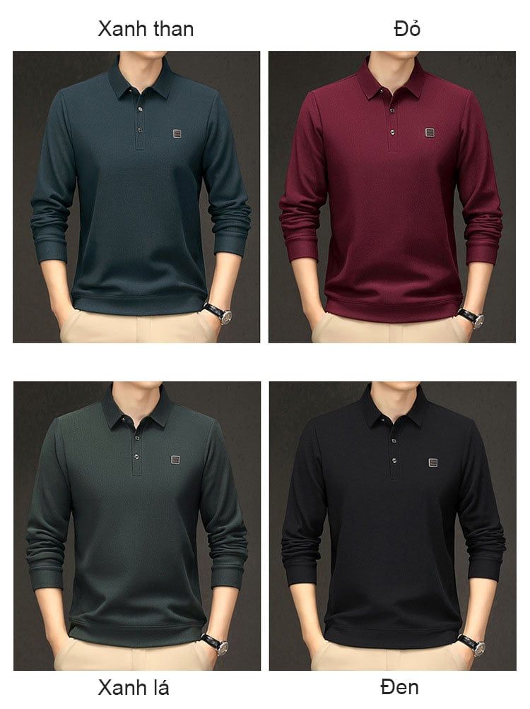 Áo Polo Nam Dài Tay Giữ Nhiệt AKN149