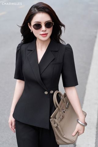 Áo cổ ve tà lệch tay lỡ