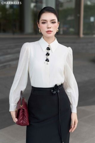 Áo CĐ phối 3 hoa cườm