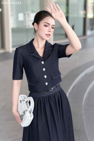 Áo croptop đột chỉ , 2 ve