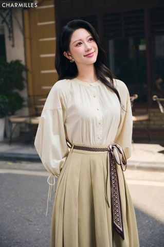 Áo suông, tay thụng buộc dây