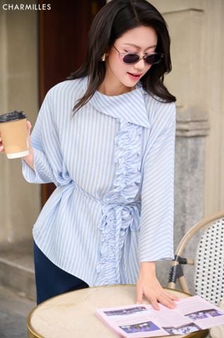 Áo cổ vạt bèo lệch(Đ)TL