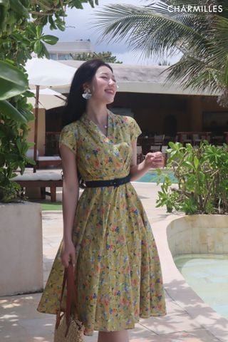 Đầm tay chờm cổ chéo (Đ)