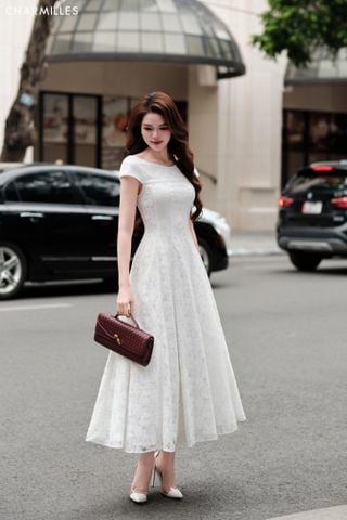 Đầm zen tay chờm, trễ vai