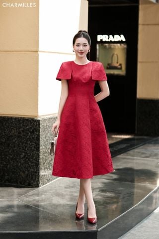 Đầm tiệc vai phủ , xoè