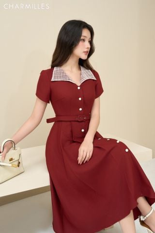 Đầm xoè cổ cro