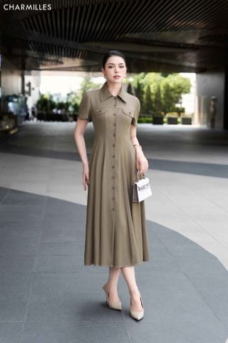 Đầm xoè CĐ 12k, 2 nắp túi ngực