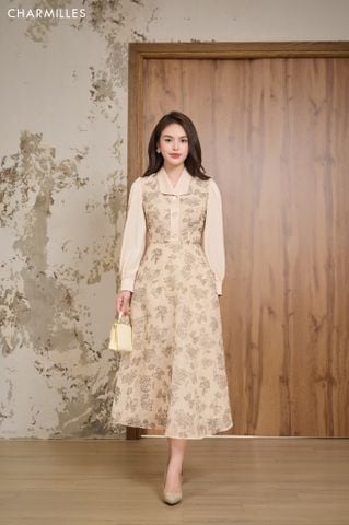 Đầm TD xoè , pha cổ