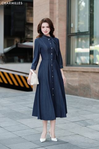 Đầm TD, vạt cổ lệch