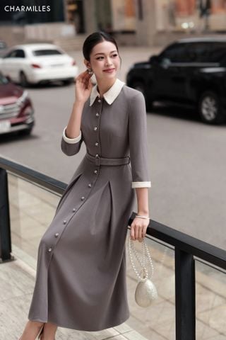 Đầm TL cổ phối (Đ)