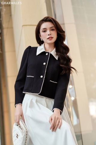 Vest TD cổ đính, viền trai