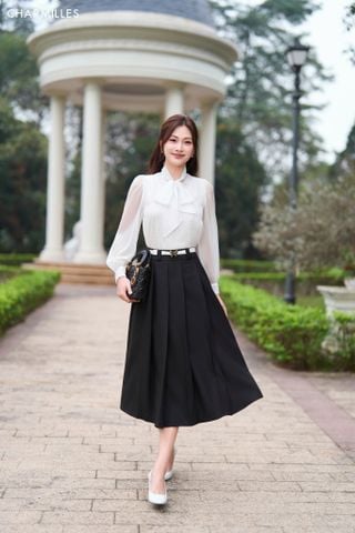 Váy đỉa to, xếp ly