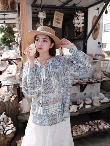 Áo TD cổ buộc nơ