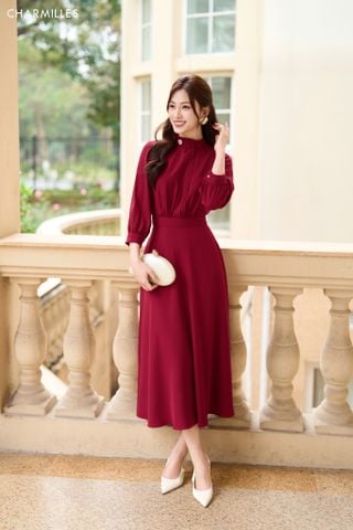 Đầm TD cổ xếp ly