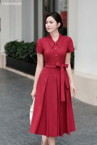 Đầm TC, 3ktt(Đ), cổ bẻ