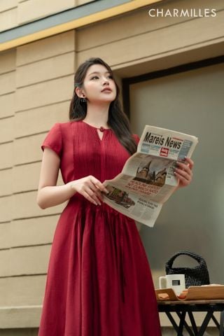 Đầm TC, xếp mí, khoét cổ