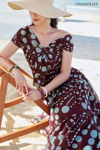 Đầm SN vai chờm nơ ngực