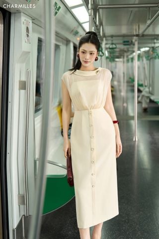 Đầm TC, 7k(H), cổ nơ vắt sau