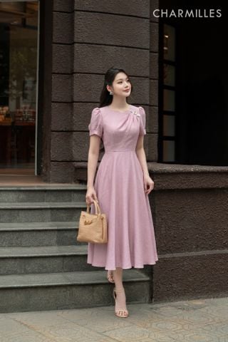 Đầm TC,vai tt 3 hoa