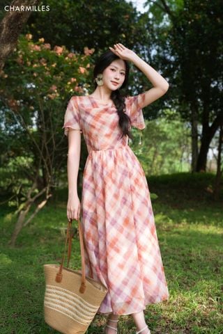 Đầm TC, vai buộc nơ