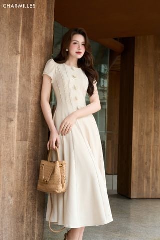 Đầm TC, cổ tròn, 5ktt