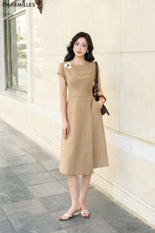 Đầm TC mí vai (H) sẻ gấu