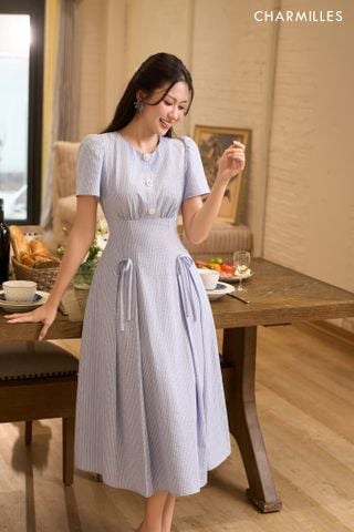 Đầm TC, 4ktt, eo đính nơ